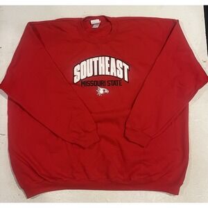Vintage SEMO Southeast Missouri State RedHawks Crewneck Sweatshirt Mens 5XL Red